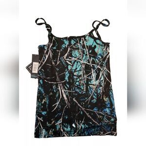 Moonshine Camo Muddy Girl Women's  Medium Tank Top Camisole Teal Camo NWT